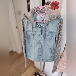 Guess Jean Jacket with hood Size M